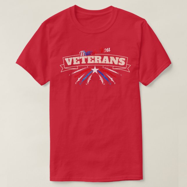 Thank You Veterans On July 4th And Veterans Day T-Shirt (Design Front)