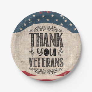 Thank You Veterans Paper Plate