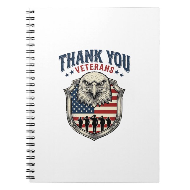 Thank You Veterans Patriotic Eagle Shield Shirt_1 Notebook (Front)