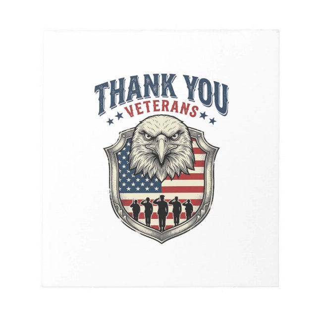 Thank You Veterans Patriotic Eagle Shield Shirt_1 Notepad (Front)