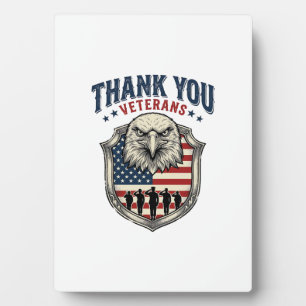Thank You Veterans Patriotic Eagle Shield Shirt_1 Plaque