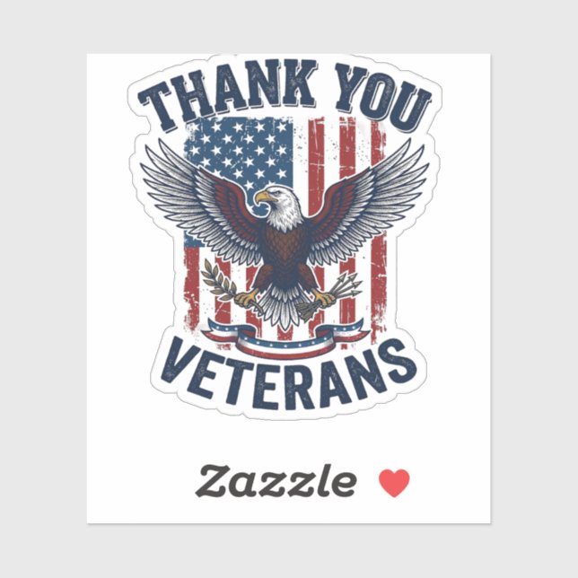 Thank You Veterans Patriotic Eagle Vintage (Sheet)