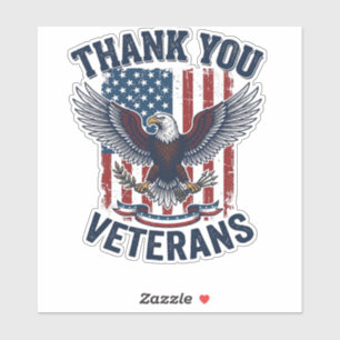 Thank You Veterans Patriotic Eagle Vintage
