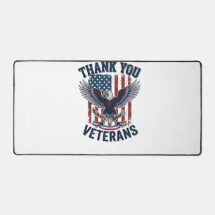 Thank You Veterans Patriotic Eagle Vintage Desk Mat