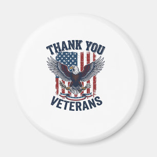 Thank You Veterans Patriotic Eagle Vintage Magnet
