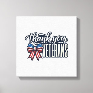 Thank You Veterans Patriotic Ribbon Vintage Shirt_ Canvas Print