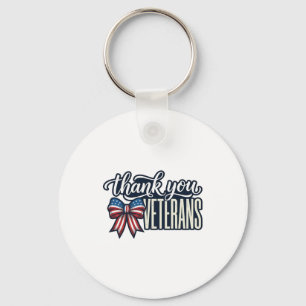 Thank You Veterans Patriotic Ribbon Vintage Shirt_ Key Ring