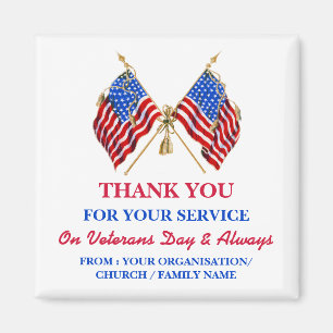 Thank You Veterans Patriotic Vintage USA Flag  Magnet