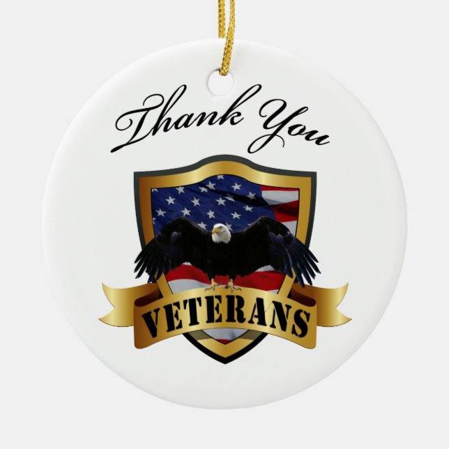 Thank You Veterans Personalised Ornament (Front)