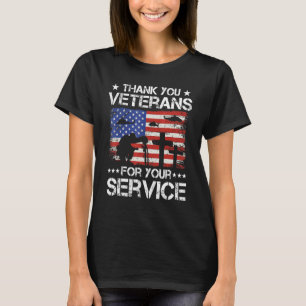 Thank You Veterans Poppy Flower Combat Boots Veter T-Shirt