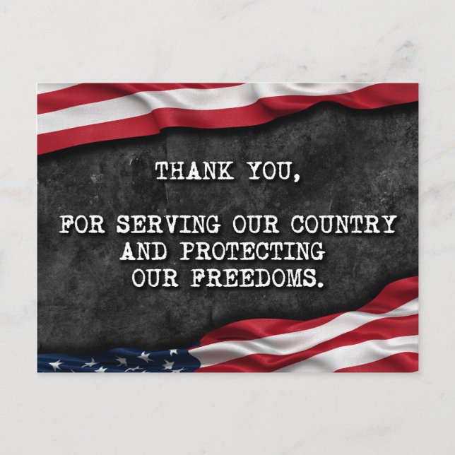 Thank you veterans. postcard (Front)