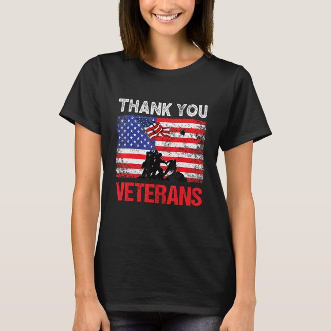 Thank You Veterans Service Patriot Veteran Day Ame T-Shirt (Front)