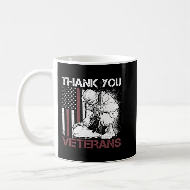 Thank You Veterans shirts Proud Veteran Day Dad Gr Coffee Mug (Left)