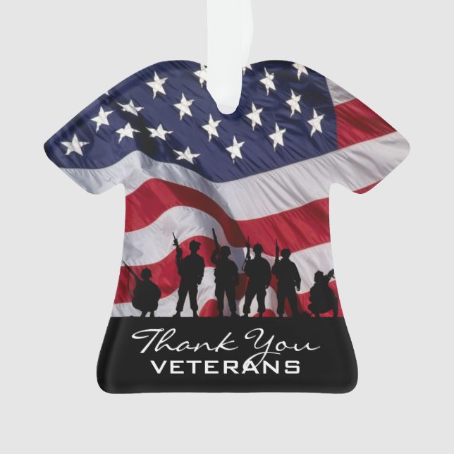 Thank you Veterans - Soldiers silhouette Ornament (Front)