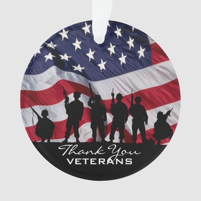 Thank you Veterans - Soldiers silhouette Ornament (Front)