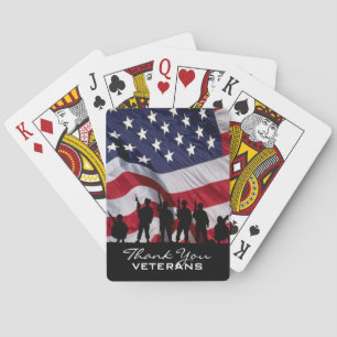 Thank you Veterans - Soldiers silhouette Playing Cards