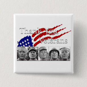 Thank You Veterans square 15 Cm Square Badge