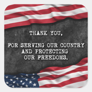 Thank you veterans. square sticker