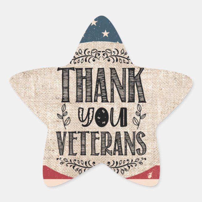 Thank You Veterans Star Sticker (Front)