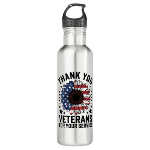 Thank You Veterans Sunflower Military Veterans Day 710 Ml Water Bottle