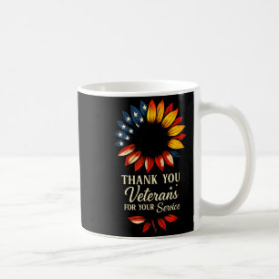Thank You Veterans Sunflower Military Veterans Day Coffee Mug