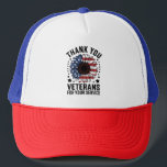 Thank You Veterans Sunflower Military Veterans Day Trucker Hat<br><div class="desc">Thank You Veterans Sunflower Military Veterans Day Tribute</div>