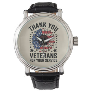 Thank You Veterans Sunflower Military Veterans Day Watch