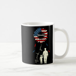 Thank You Veterans Sunflower Usa Flag Military Pat Coffee Mug