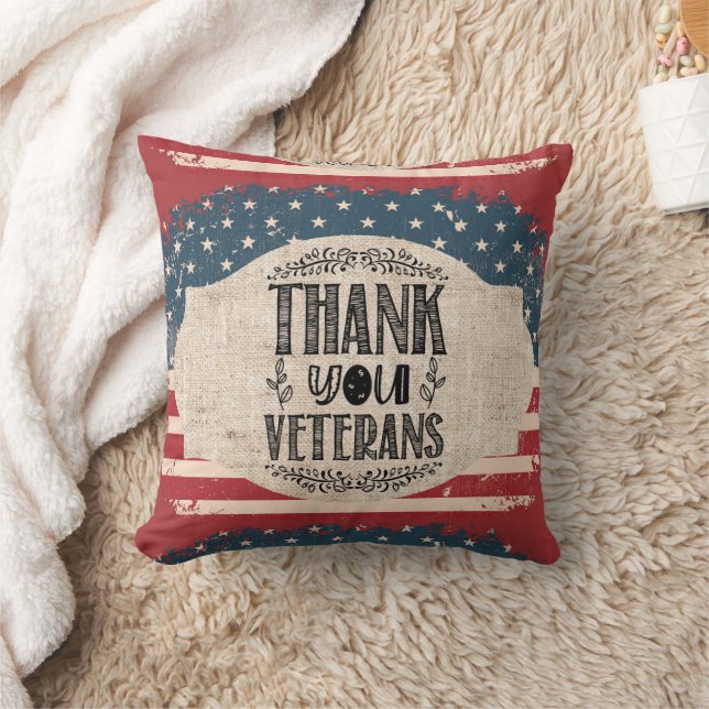 Thank You Veterans Throw Pillow (Blanket)