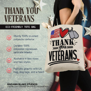 Thank You Veterans Tote Bag