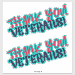 Thank You Veterans! Two Red Blue Aqua