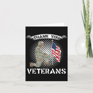 Thank You Veterans Usa Flag Proud Soldier Memorial Card