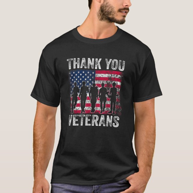 Thank You Veterans Veterans Day For Women Men T-Shirt (Front)
