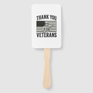 Thank You Veterans Vintage Flag Soldier Shirt Desi Hand Fan