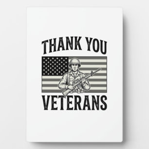 Thank You Veterans Vintage Flag Soldier Shirt Desi Plaque