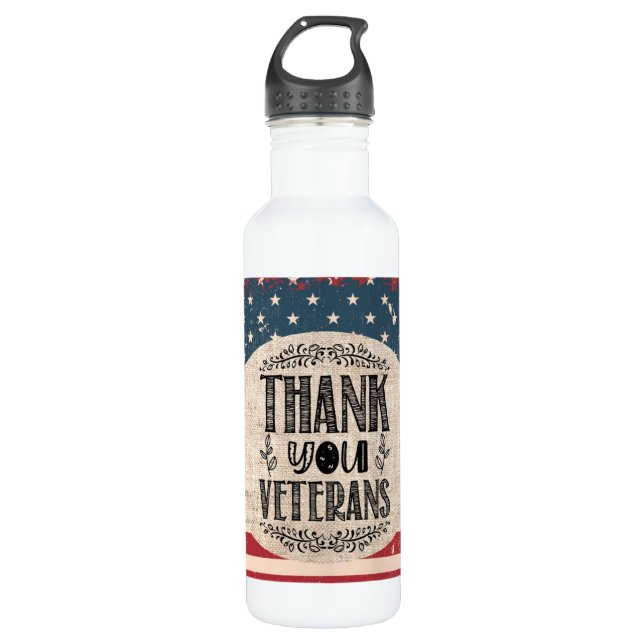 Thank You Veterans Water Bottle (Front)