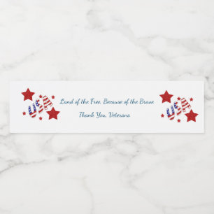 Thank You Veterans Water Bottle Label