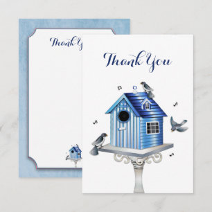 Thank You Victorian Birdhouse Songbirds Card