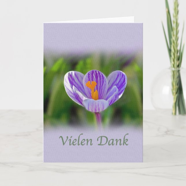 Thank you, Vielen Dank, German, Flowers Thank You Card (Front)