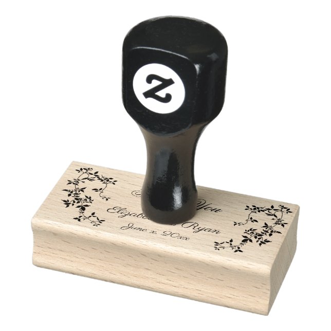 Thank You, Vines Botanical Personalised Rubber Stamp (Stamp)