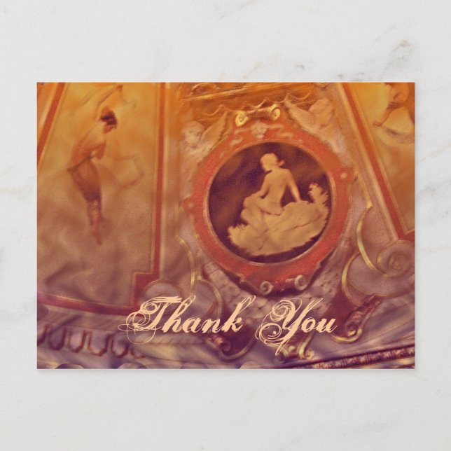 Thank You Vintage cameo orange Postcard (Front)