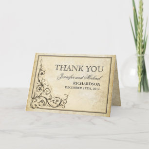 thank you vintage flourishes card