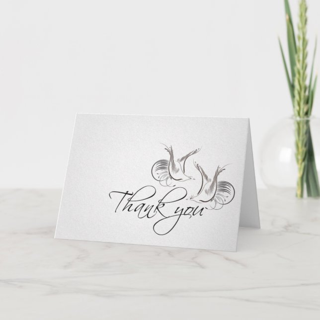 thank you vintage love birds greeting card (Front)