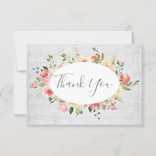 thank you vintage music background invitation