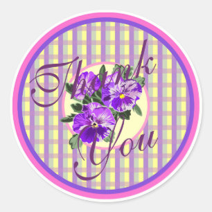 Thank You Vintage Pansy Stickers