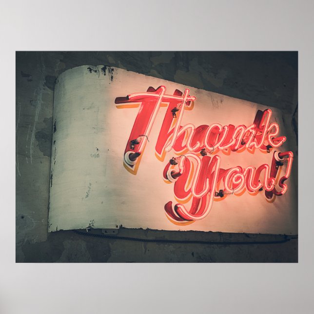 Thank You Vintage Quote Retro Hipster Nostalgia Poster (Front)