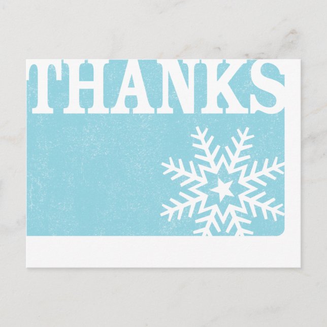 Thank you vintage snowflake christmas postcard (Front)