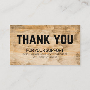 Thank you Vintage Wood Discount Business Card