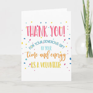 Thank you Volunteer Card