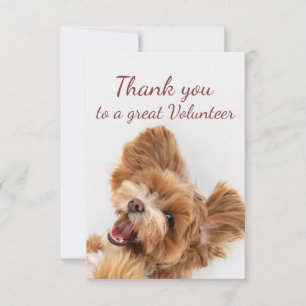  Thank You Volunteer Fun Floofy Happy Puppy Dog Card